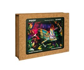 PUZZLER - Dřevěné Barevné Puzzle - Úžasný Chameleon