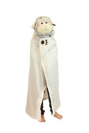 COZY NOXXIEZ - BL805-2 Ovečka - hřejivá deka s kapucí se zvířátkem a tlapkovými kapsami