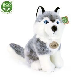 RAPPA - Plyšový pes HUSKY sedící 30 cm Eco-Friendly