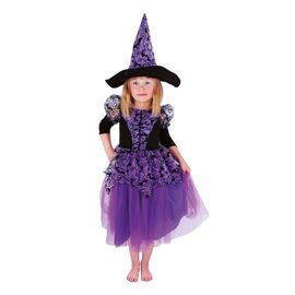 RAPPA - Dětský kostým čarodějnice fialová (S)