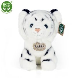 RAPPA - Plyšový tygr bílý sedící 18 cm ECO-FRIENDLY