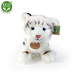 RAPPA - Plyšový tygr bílý sedící 25 cm ECO-FRIENDLY