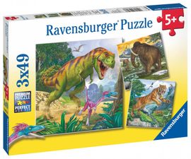 RAVENSBURGER - Dinosauři a čAction Series Mini 3x49 dílků