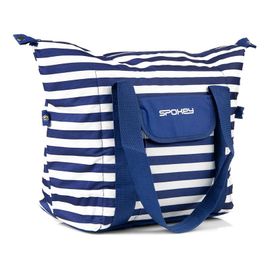 SPOKEY - SAN REMO Plážová termo taška, pruhy - námořnícká modrá, 52 x 20 x 40 cm