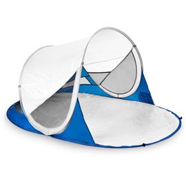 SPOKEY - Spokey STRATUS Samorozkládací plážový paravan, UV 40, UV 40, 195x100x85 cm - bílo-modrý