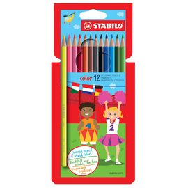 STABILO - rnBarevné tužky, šest-hranné, STABILO, 12 různých barev