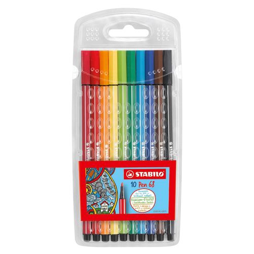 STABILO - Fixy vláknové Pen 68, 10 barev 1 mm