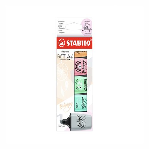 STABILO - Zvýrazňovač - BOSS MINI Pastellove 2.0 - 5 ks balení