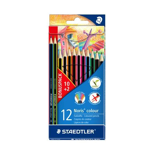 STAEDTLER - rnBarevné tužky, šestihranné, STAEDTLER "Noris Colour", 12 barev
