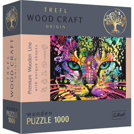 TREFL - Dřevěné puzzle 1000 - Barevná kočka