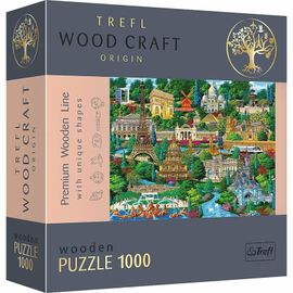 TREFL - Dřevěné puzzle 1000 - Francie - slavná místa