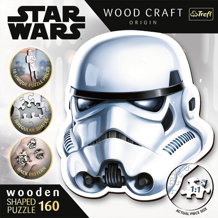 TREFL -  Dřevěné puzzle 160 dílků - Stormtrooperova helma