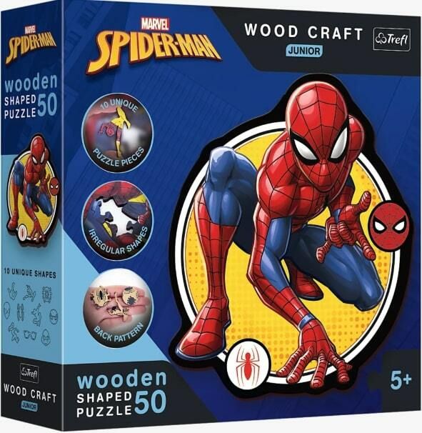 TREFL -  Dřevěné puzzle Junior 50 dílků - Síla Spidermana