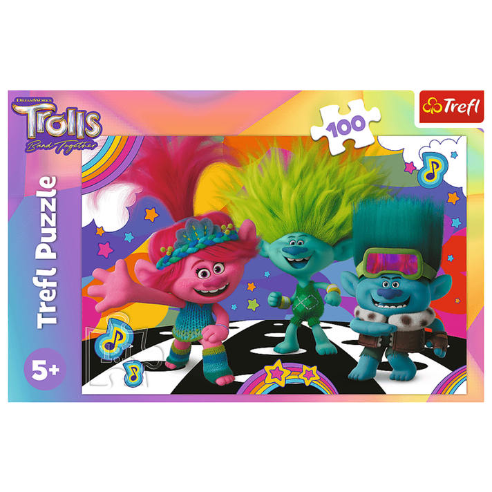 TREFL -  Puzzle 100 dílků - Zábavní Trollové / Universal Trolls 3 (2023)