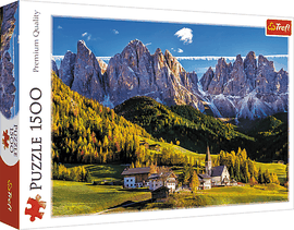 TREFL - Puzzle 1500 - Údolí Val di Funes, Dolomity, Itálie