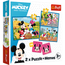 TREFL - Puzzle 2v1 + pexeso - Seznamte se s Disney hrdiny / Disney Multiproperty