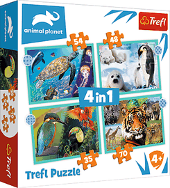 TREFL - Puzzle 4v1 - Planeta zvířat