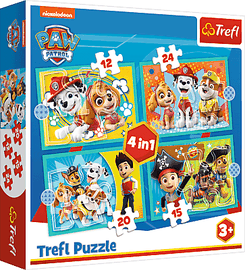 TREFL - Puzzle 4v1 - Šťastný tým Paw Patrol / Viacom PAW Patrol