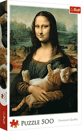 TREFL - Puzzle 500 - Mona Lisa a kotě