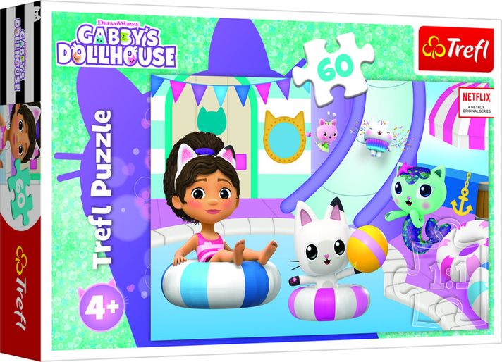 TREFL - Puzzle 60 - Gabby u bazénu / Universal Gabby's Dollhouse