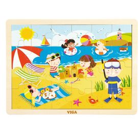 VIGA - Dětské dřevěné puzzle Viga Léto
