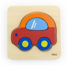 VIGA - Dřevěné puzzle pro nejmenší Viga Auto
