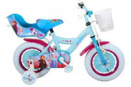 VOLARE - Dětské kolo pro dívky FROZEN II - modrý - růžový, 12 " - složený na 95%