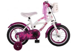 VOLARE - Dětské kolo pro dívky Heart Cruiser - bílý / fialový, 12 "
