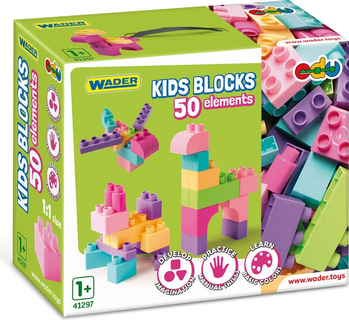 WADER - Dětské bloky 50 ks růžové