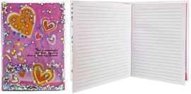 WIKY - Zápisník 80 listů motiv srdce, třpytky s tekutinou 15x21cm, Mix produktů