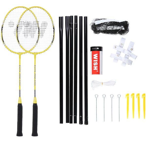 WISH - Sada raket na badminton Alumtec 4466, žlutá