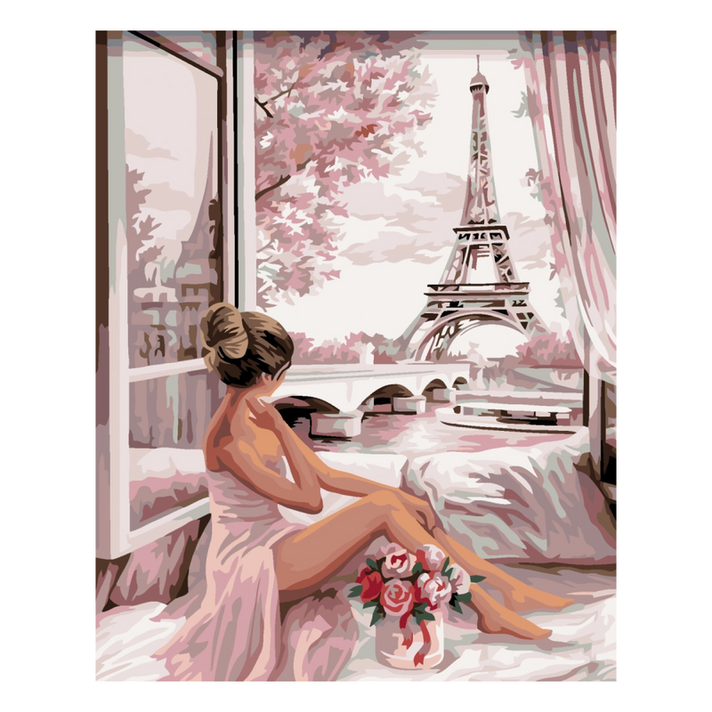 ZUTY - Diamantové malování (s rámem) - Výhled na Eiffelovku