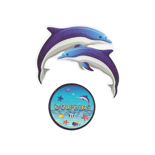 SPIRIT - Sticker na tašku Dolphins, sada 2 ks