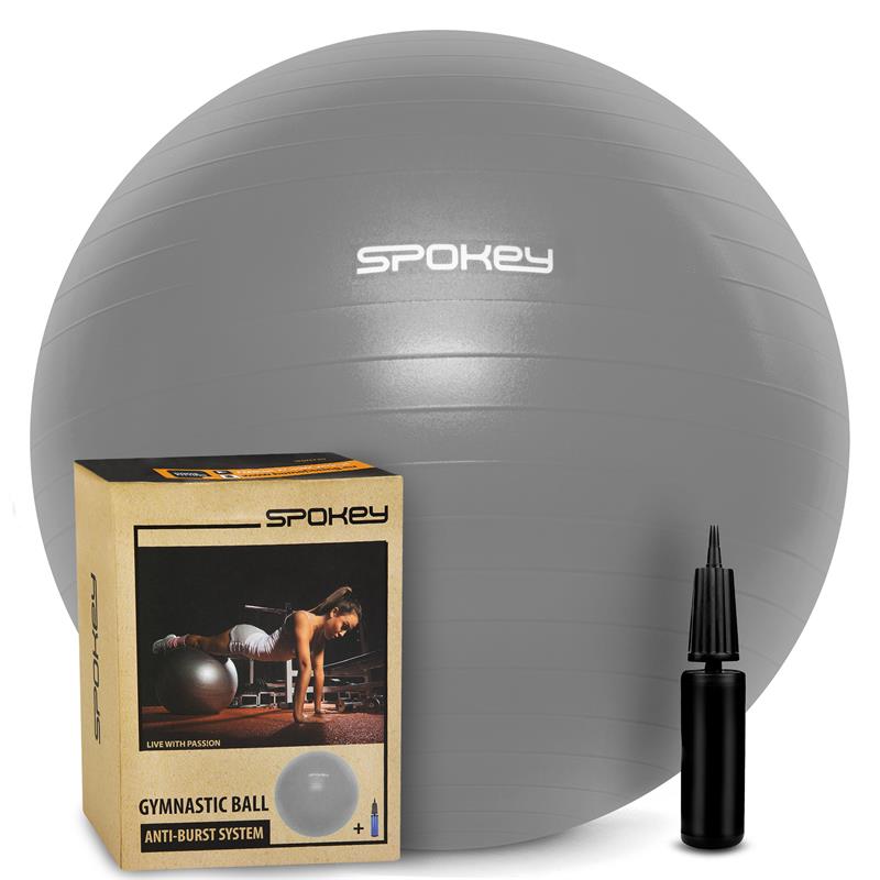 SPOKEY - FITBALL III Gymnastický míč 75 cm včetně pumpičky, šedý