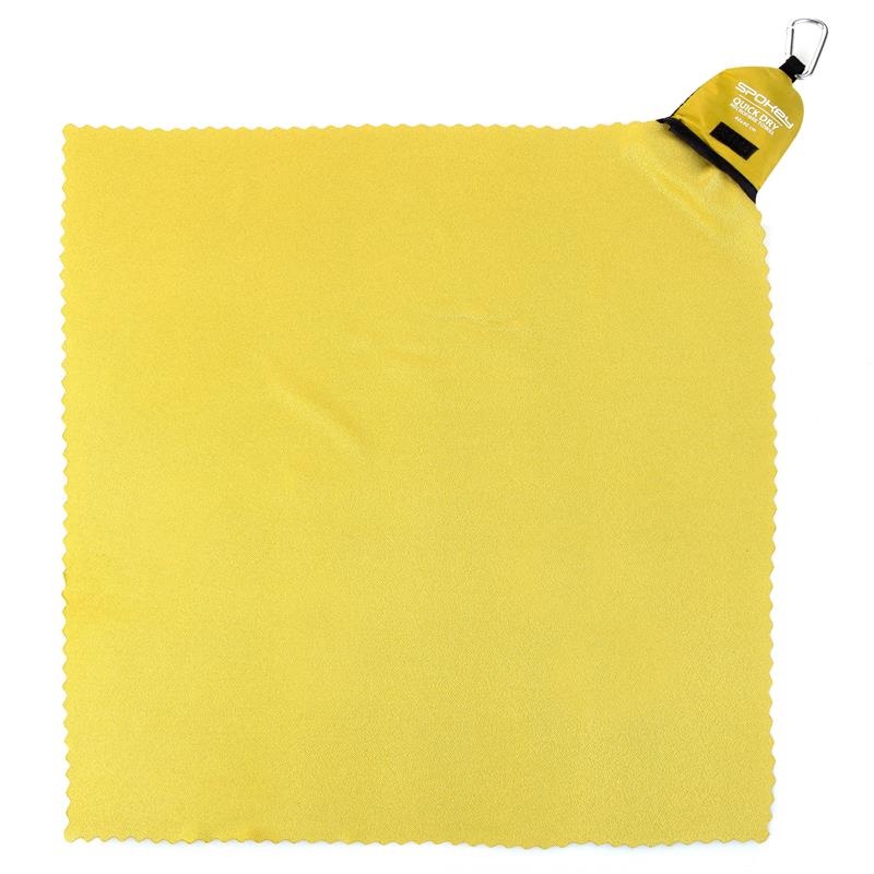 SPOKEY - NEMO Rychleschnoucí ručník 40x40 cm, žlutý s karabinou