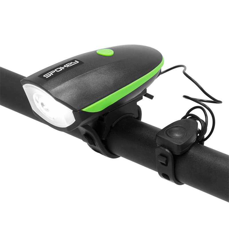 SPOKEY - RAINI Dobíjecí LED světlo na kolo s klaksonem