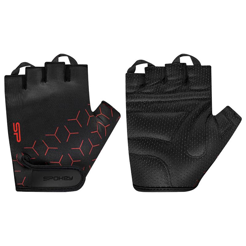 SPOKEY - RIDE Pánské cyklistické rukavice, černo - červené, vel. XL