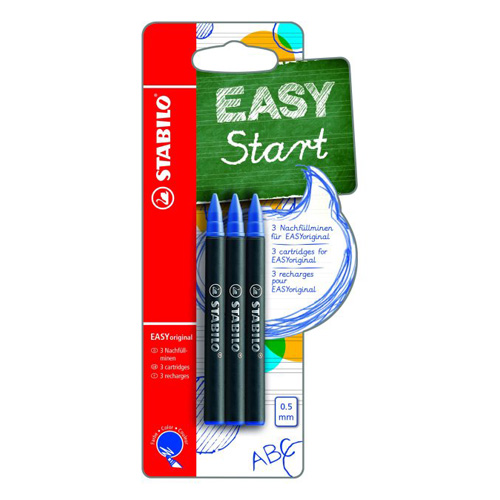 STABILO - Náplň do guľôčkového pera EASY original 0,5 mm - modrá 3ks/blister