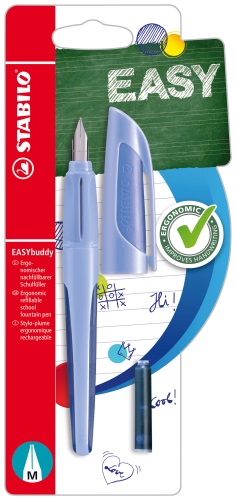 STABILO - Plniace pero so štandardným hrotom M-EASYbuddy pastelovo modrá - vr. bombičky