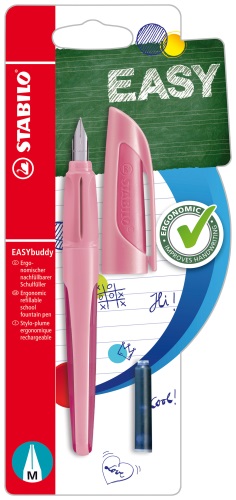 STABILO - Plniace pero so štandardným hrotom M-EASYbuddy pastelovo ružová - vr. bombičky