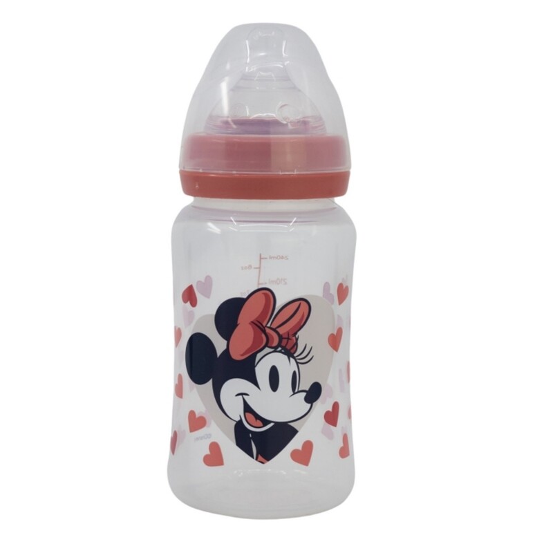 STOR - Kojenecká láhev Minnie Mouse s antikolikovým systémem, 240ml, 10702