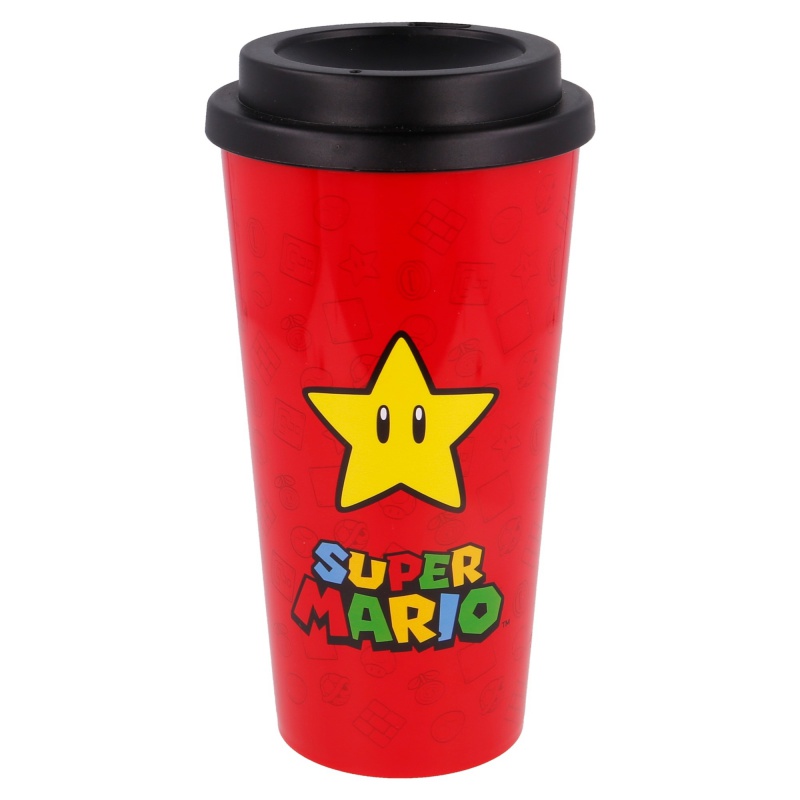STOR - Plastová termo sklenička s víkem SUPER MARIO Star, 520ml, 01379