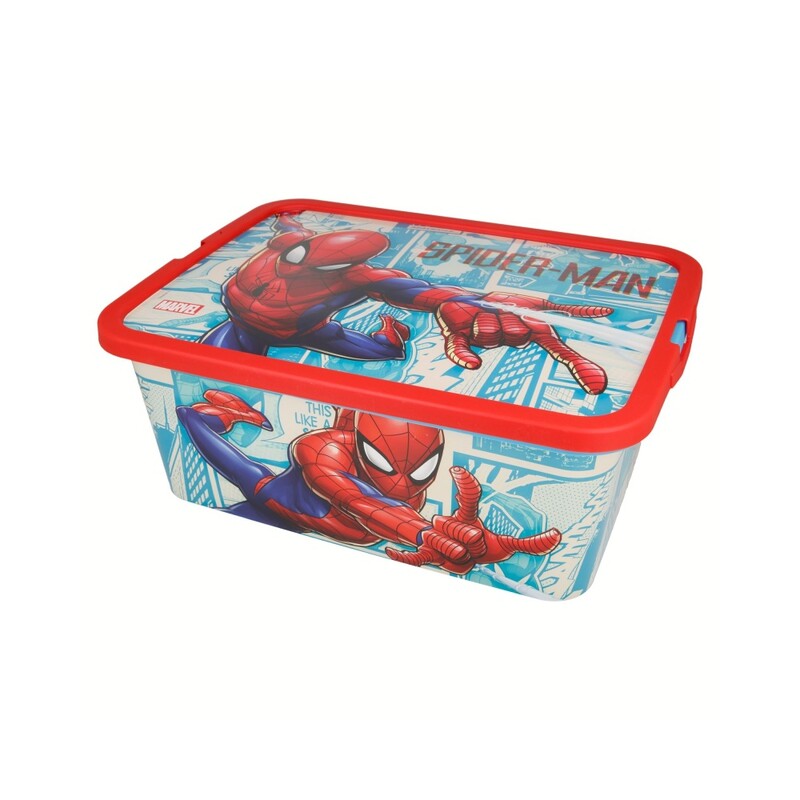 STOR - Plastový úložný box Spiderman, 13L, 02625