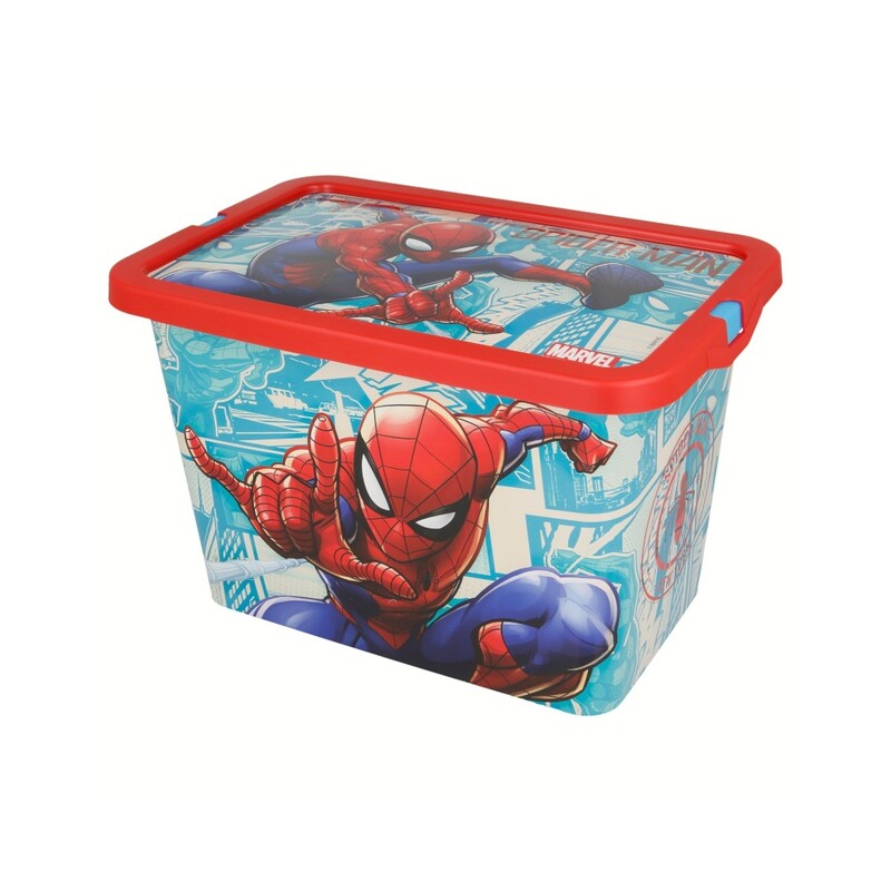 STOR - Plastový úložný box Spiderman, 7L, 02624