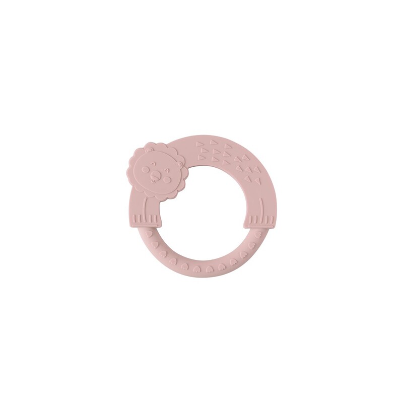 TULA - Kousátko silikonové kroužek - růžové