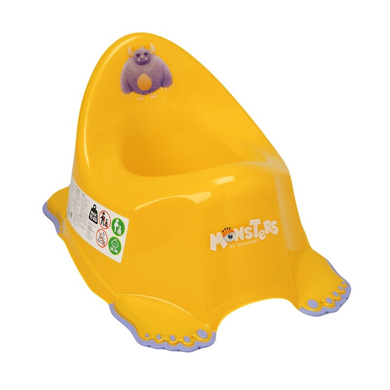 TEGA - Hrající dětský nočník protiskluzový MONSTERS žlutý