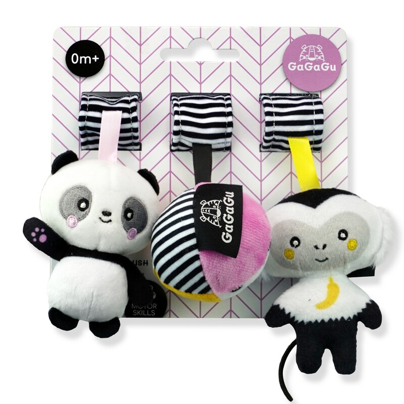 TM TOYS - GAGAGU Závěsná plyšová hračka Opice-Panda-Míč