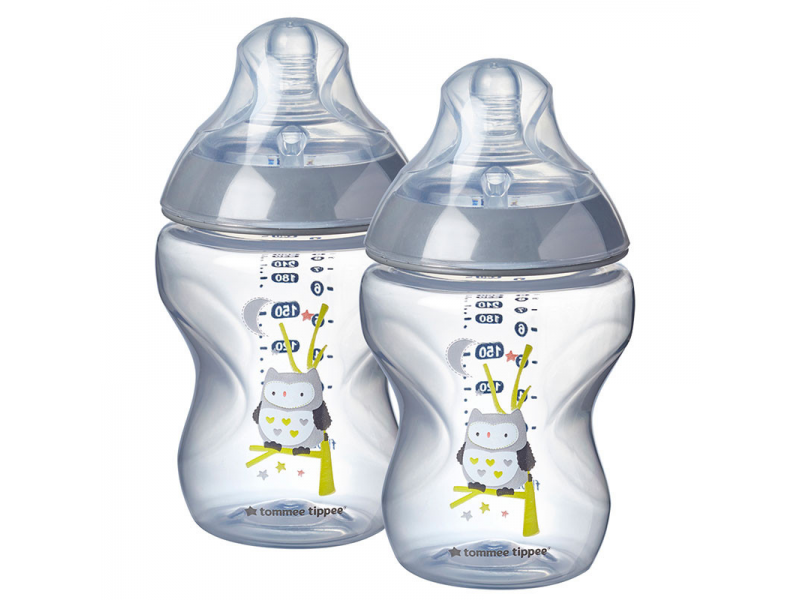 TOMMEE TIPPEE - Dojčenská fľaša s obrázkami C2N, 2ks 260ml, 0+m