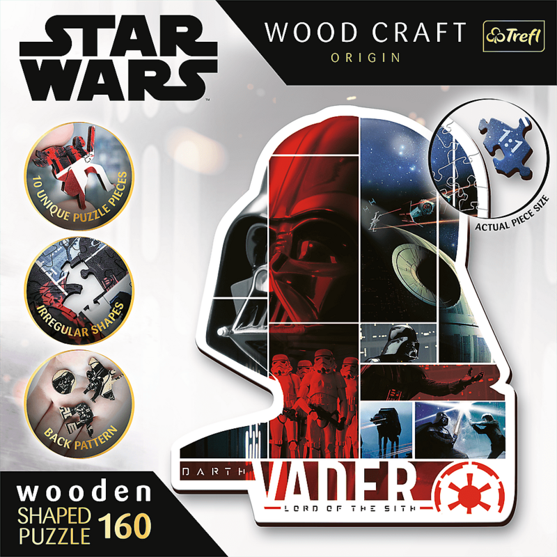 TREFL -  Dřevěné puzzle 160 dílků - Darth Vader / Lucasfilm Star Wars