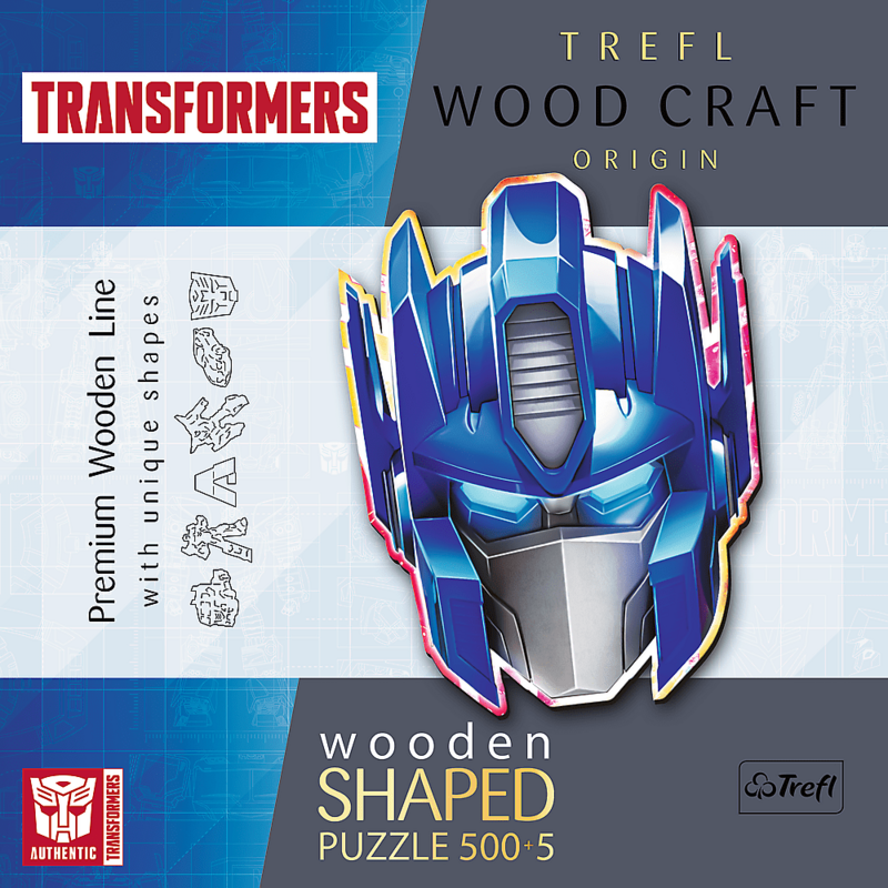 TREFL -  Dřevěné puzzle 500+5 - Autobot: Optimus Prime / Hasbro Transformers FSC Mix 70%